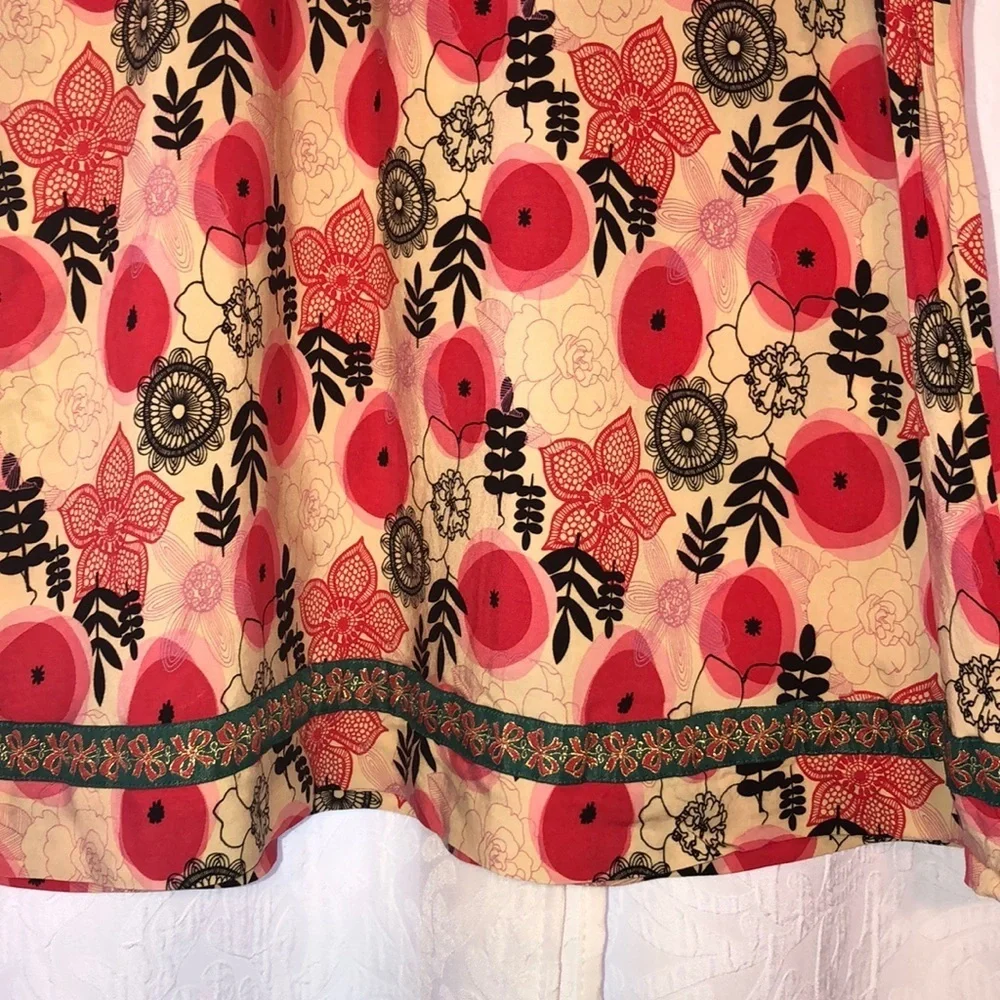 🌺Matilda Jane flower red & green dress Size 8 GUC